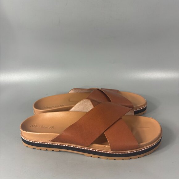 Madewell English Saddle Dayna Lugsole Slide in Brown, Size 11 - Picture 2 of 12